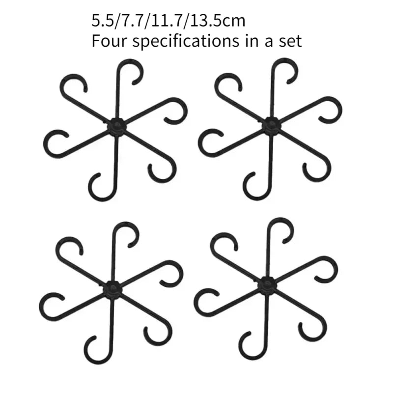 4pc Plant Fixing Clip Plant Climbing Support Frame Flower Stem Folding Frame Stem Finishing Period Gardening Tools and Equipment Oasis Select Black-4pcs