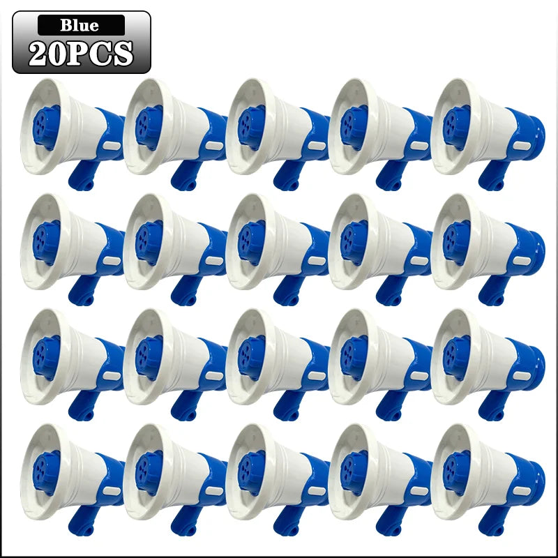 Mini Megaphone with Recording Function Portable Loudspeaker Toy Keychain Funny Novelty Gift for Parties Events Decompression Oasis Select Blue-20PCS
