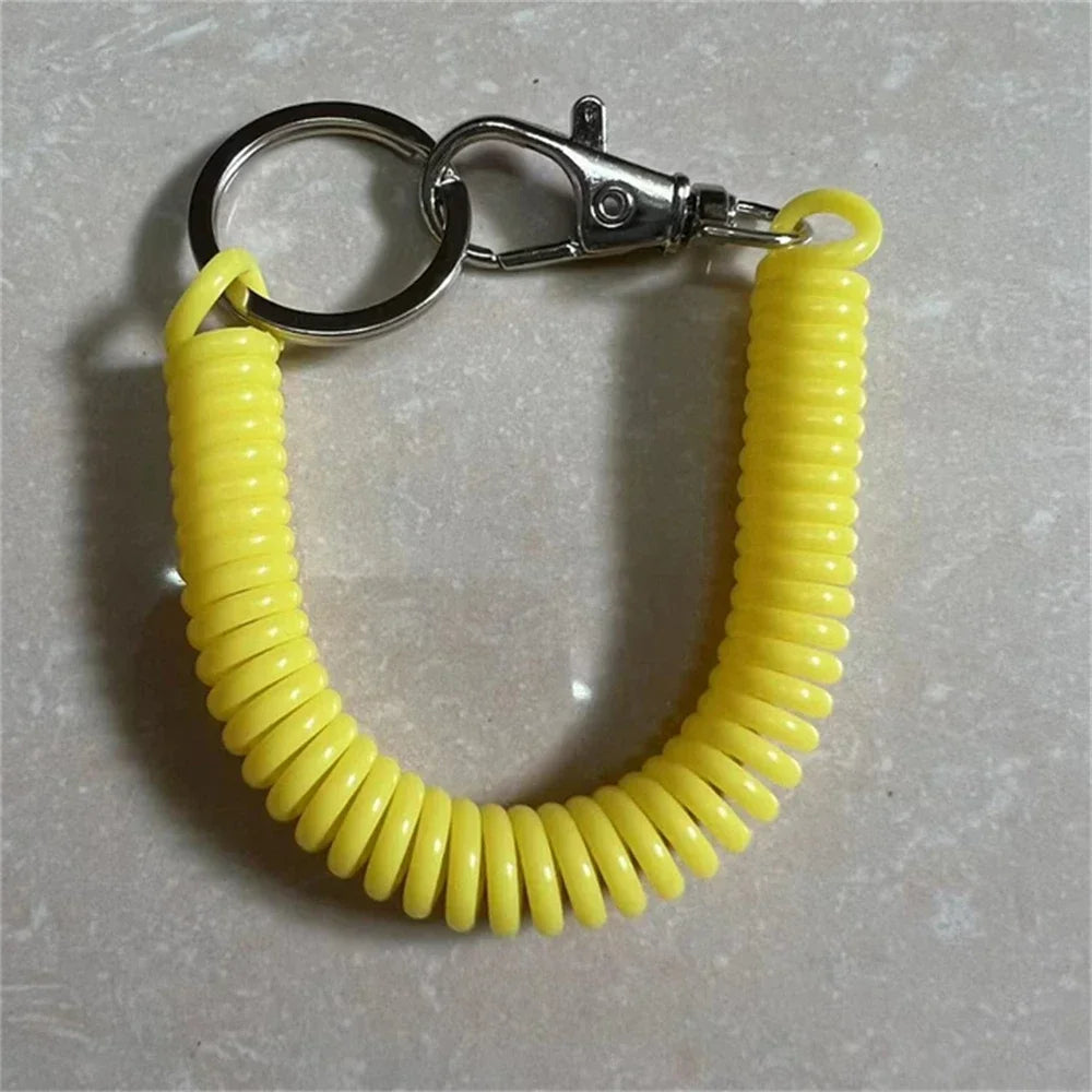 1/2/4pcs Spiral Telescopic Spring Coil Keychain Anti-Theft And Anti Loss Pull Rope Safety Keyring, With Metal Lobster Buckle Oasis Select F