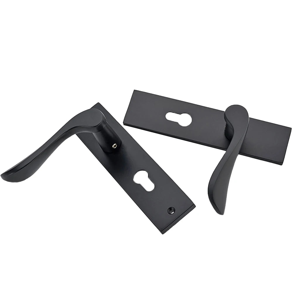 Door Lock Door Handle With Key Box And Complete Lock Set Matt Black Furniture Space Aluminum Panel Sturdy Home Improvement