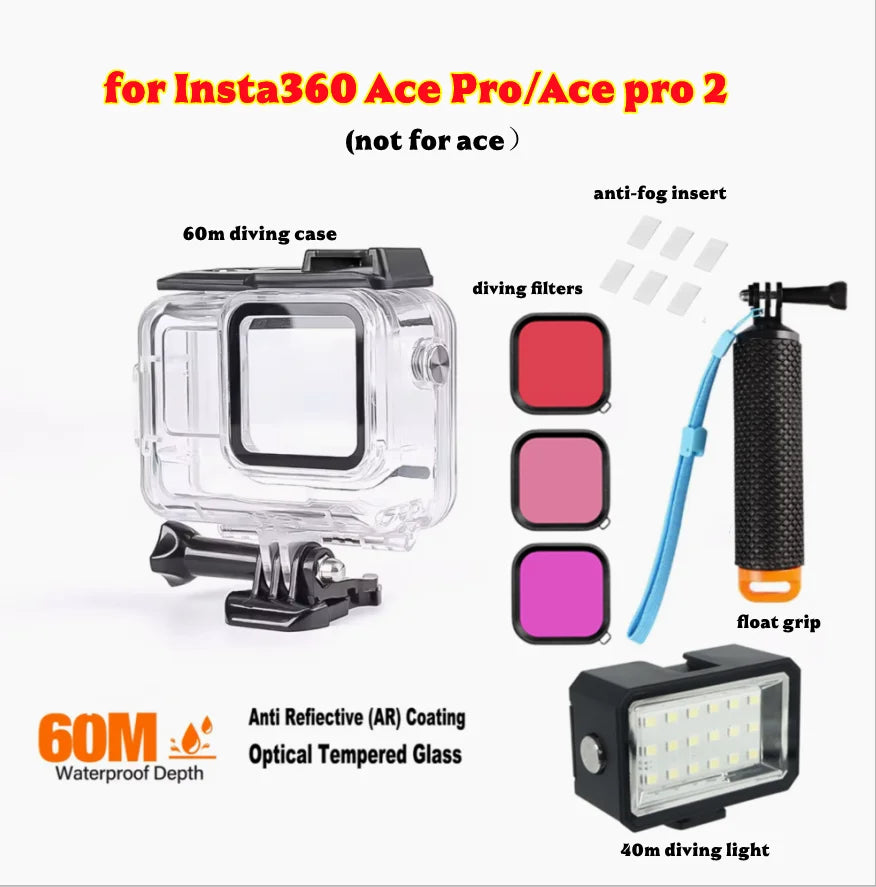 Insta360 Ace Pro/Pro2 Waterproof Housing & Dive Filter Kit 60M