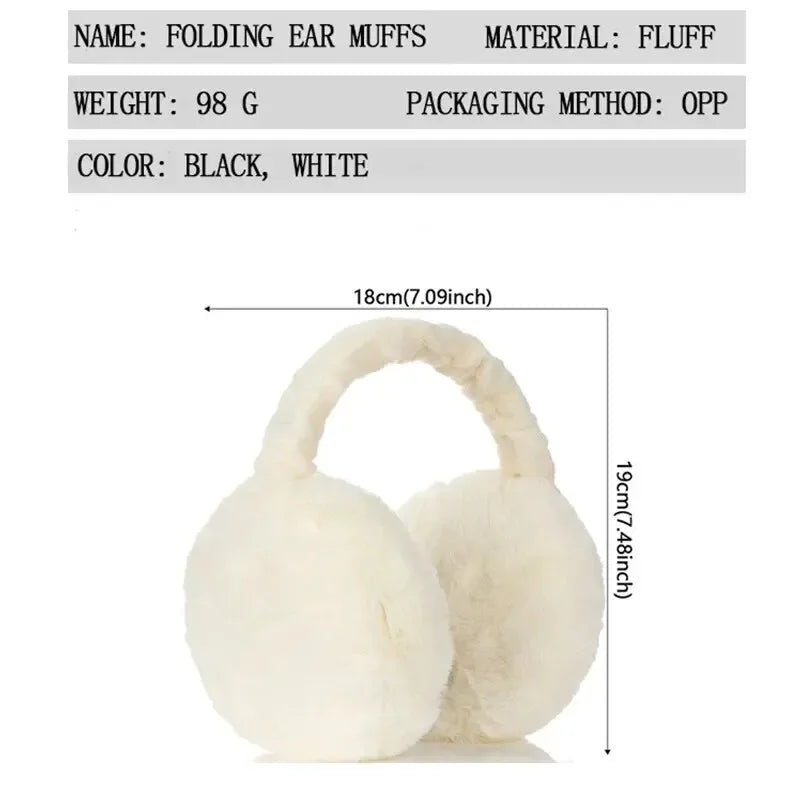 1/2/3/4pcs Solid Color Soft Plush Ear Warmer Winter Warm Earmuffs Fashion Ear Cover Outdoor Protection Ear-Muffs Folding Earflap Oasis Select