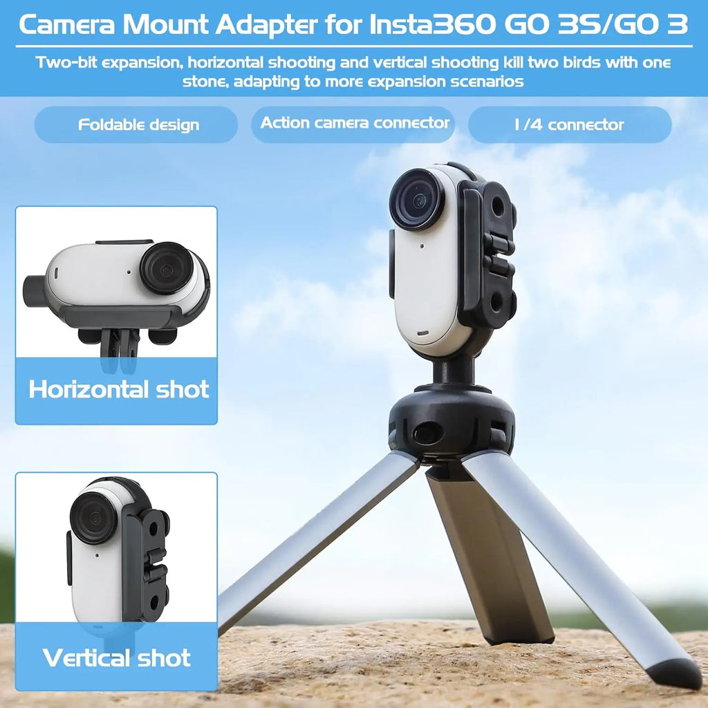 Insta360 Go 3S/Go 3 Frame Mount & Backpack Clip | 1/4" Adapter