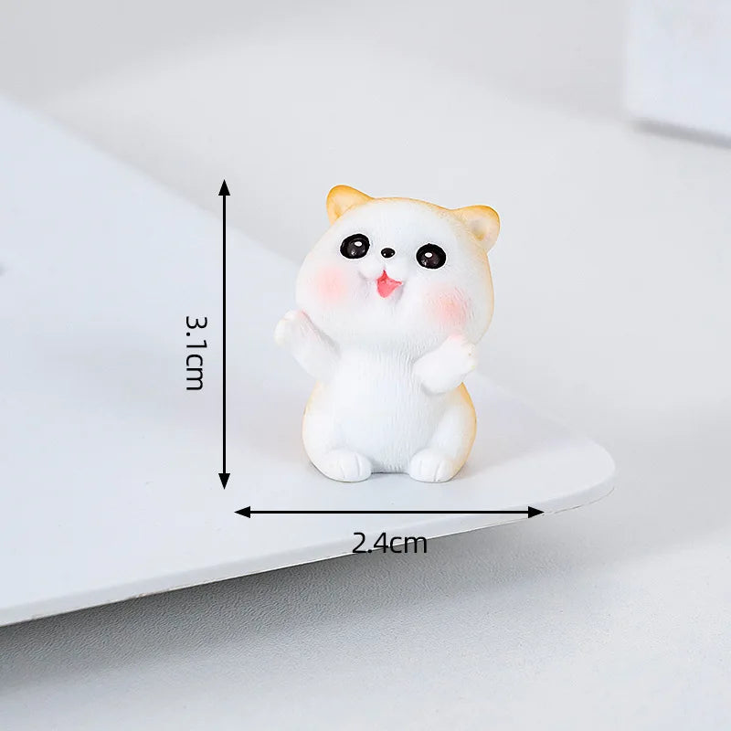 Naughty Resin Small Cat Figurine Mini Cartoon Kitten Ornaments 3D Cat Desktop Decoration Creative Car Mounted Figurines Oasis Select Style A