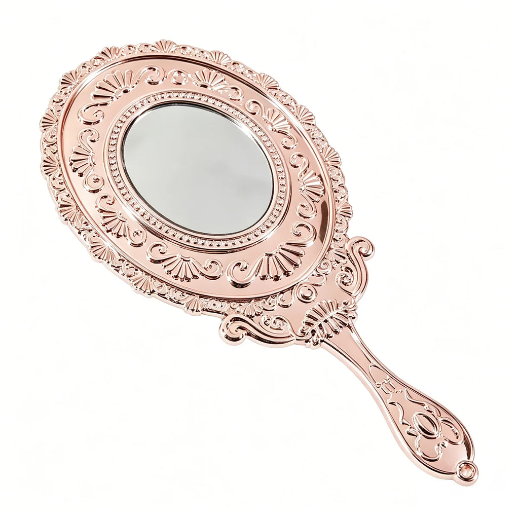 Vintage Baroque Handheld Makeup Mirror – Double-Sided