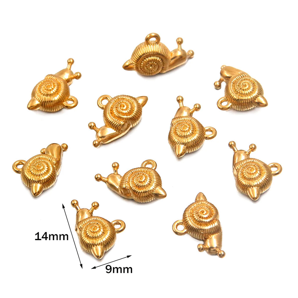 5pcs Stainless Steel Starfish Charms Shell Fish Tail Hippocampus Gold Charms Pendants Jewelry Making Ocean Dangle Accessories Oasis Select Gold 9X14mm 5 Pieces