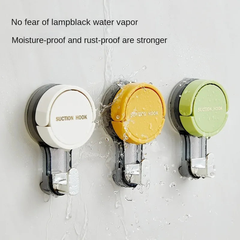 1pcs No-Drill Traceless Suction Hooks Strong Hold Vacuum Wall Hanger Waterproof Hook for Bathroom Kitchen Toilet Decor Oasis Select