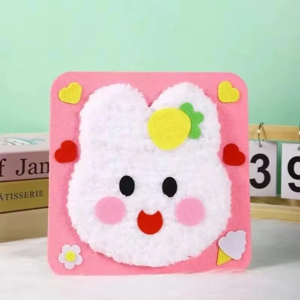 Sewing Needle and Thread Painting DIY Embroidery Set with Sticker DIY Handcraft Kit Educational Children's Hand Puppet Making Oasis Select Rabbit