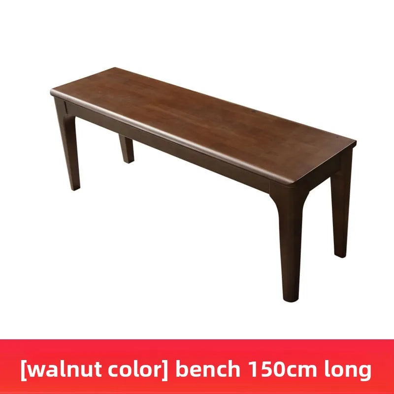 Solid wood bench wooden bench bedside bench simple modern shoe changing bench rectangular household Nordic dining table stool Oasis Select Walnut 150CM