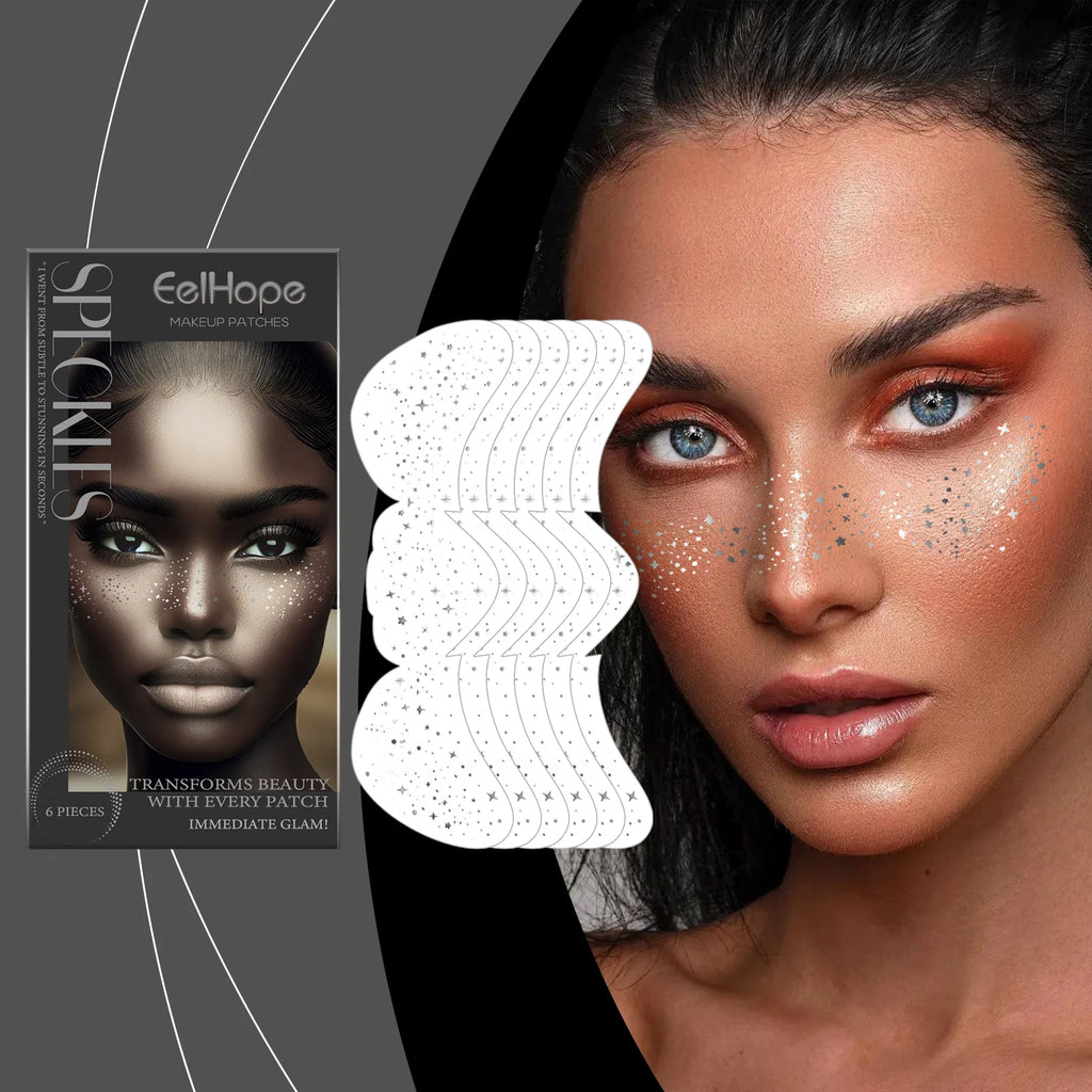 Facial Spot Glitter Sticker Fake Freckle Metallic Golden Irregular Waterproof Temporary Tattoo Star Sticker for DIY Daily Party Oasis Select