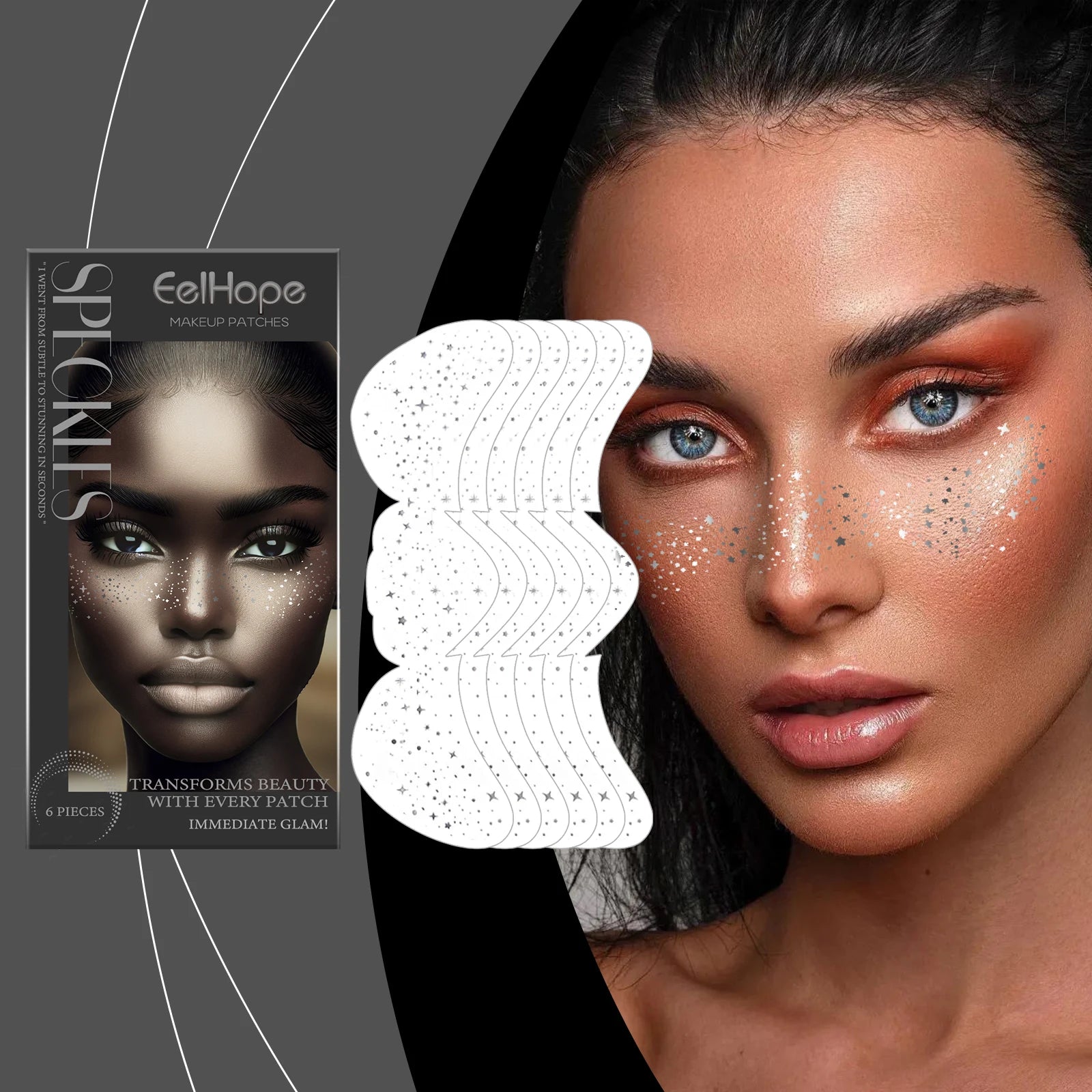 Glitter Freckle Temporary Tattoo Stickers – Metallic Star Face Face Tattoo Stickers Oasis Select