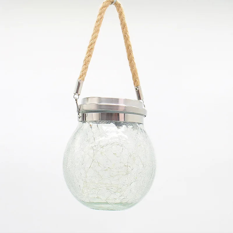 Solar Outdoor Lights Set: Garden Crack/Hanging Bottle Lights Xmas Mason Decor Oasis Select