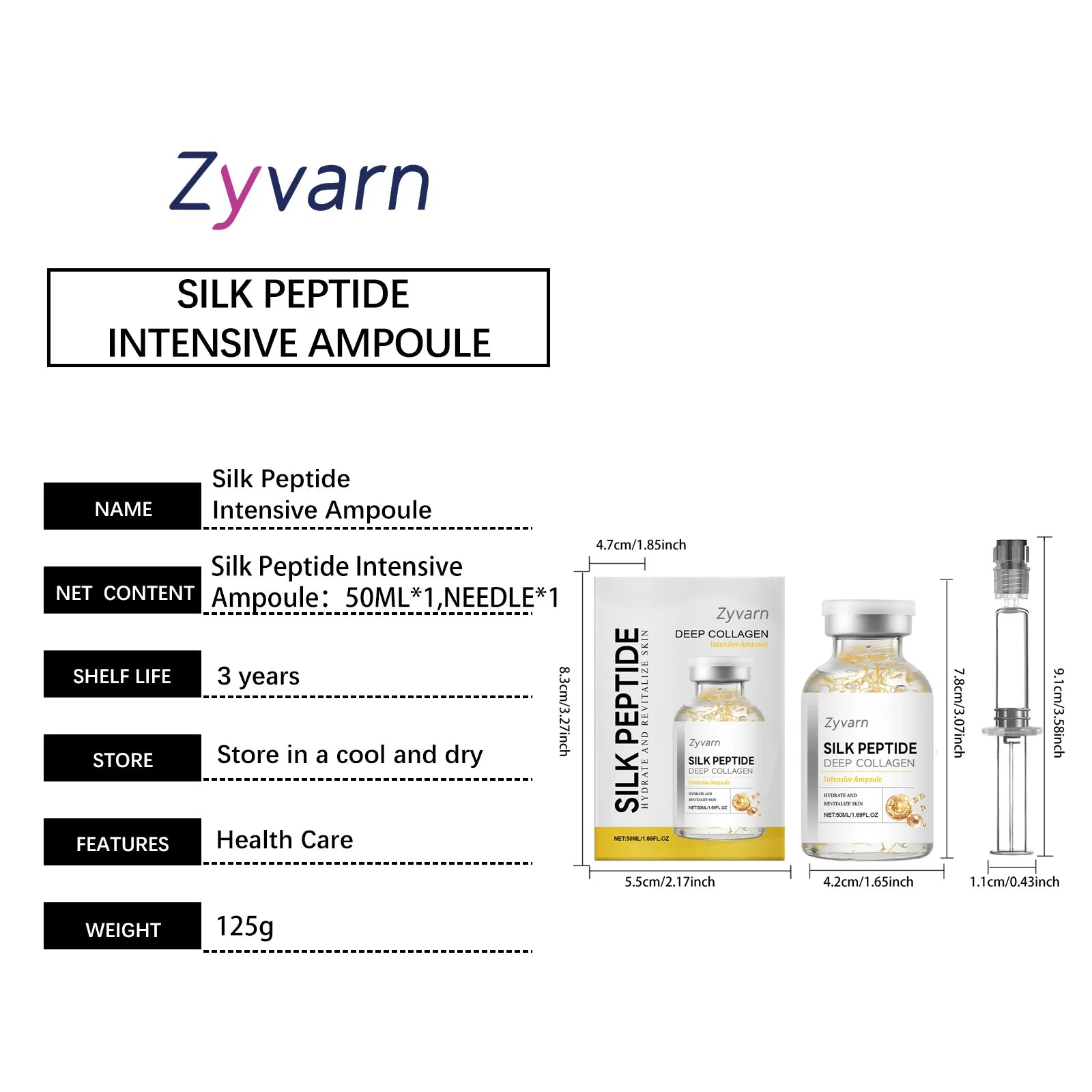 50ml Silk Peptide Collagen Serum Lifting Ampoule Tighten Skin Reduce Fine Lines Firming Elasticity Korean Skin Care Face Serum Oasis Select