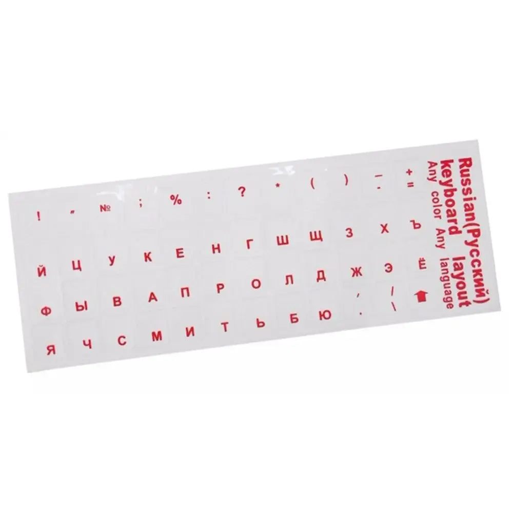1Pc Russian Transparent Keyboard Stickers Russia Layout Alphabet Black White Label Letters for Notebook Computer PC Laptop Oasis Select red