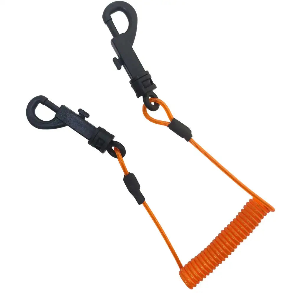 125cm Retractable Anti-Loss Safety Tether for Fishing Rods TPU Coiled Lanyard with snap hook Kayak Boat Fishing Rod Retainer Oasis Select