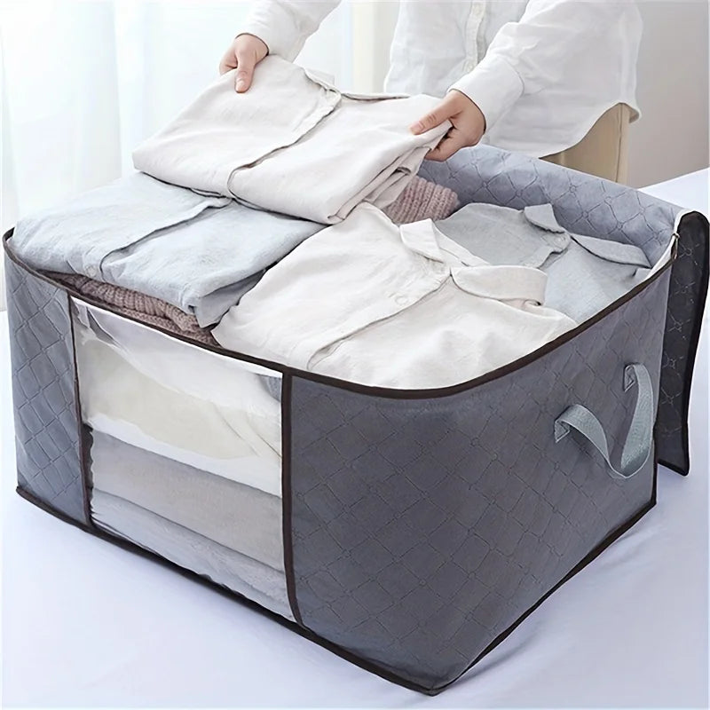 1pc blanket quilt storage bag, dust bag, clothing and miscellaneous items zipper bag with handle Oasis Select Gray-Horizontal