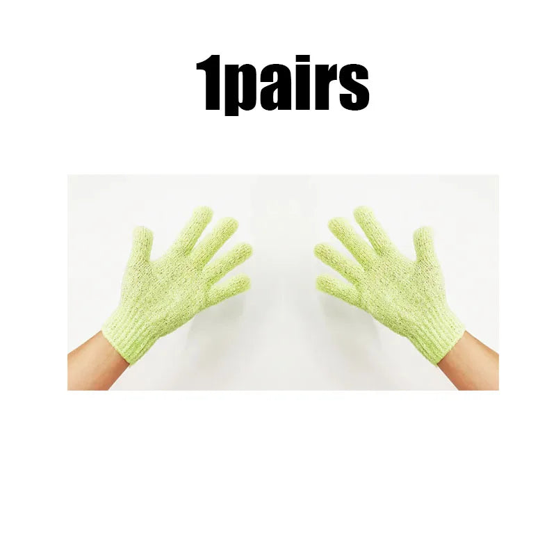 1/2/3pairs Body Cleaning Gloves Washcloth Soft Brush Home Hotel Bathroom Shower Ball Back Scrubber Exfoliating Skin Bath Gloves Oasis Select 1pairs green