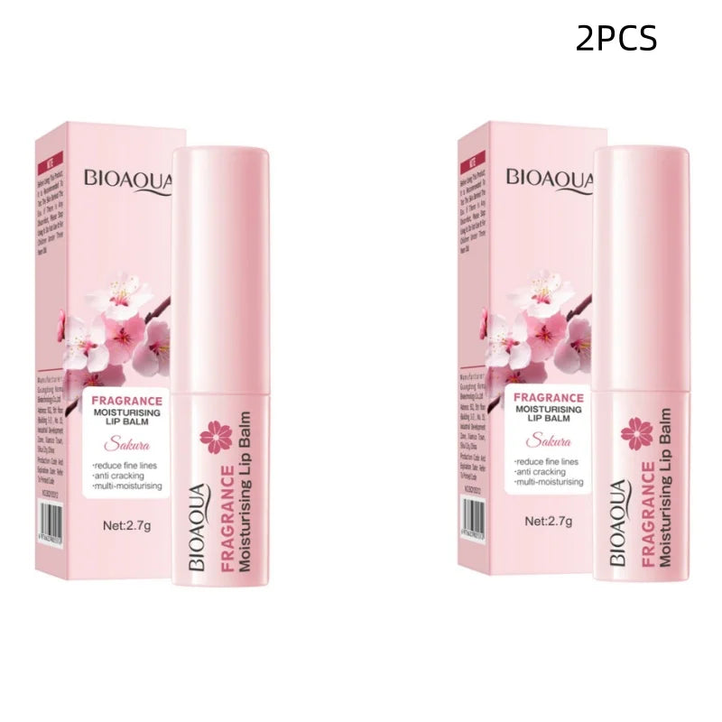 Sakura Moisturizing Lip Balm – Day & Night Nourishing Lip Care Lip Balm Oasis Select 2Pcs