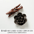 Ceramic Handmade Camellia Incense Holder Hand Pinched Indoor Decor Incense Base for Stick Incense Home Aromatherapy Ornament Oasis Select black