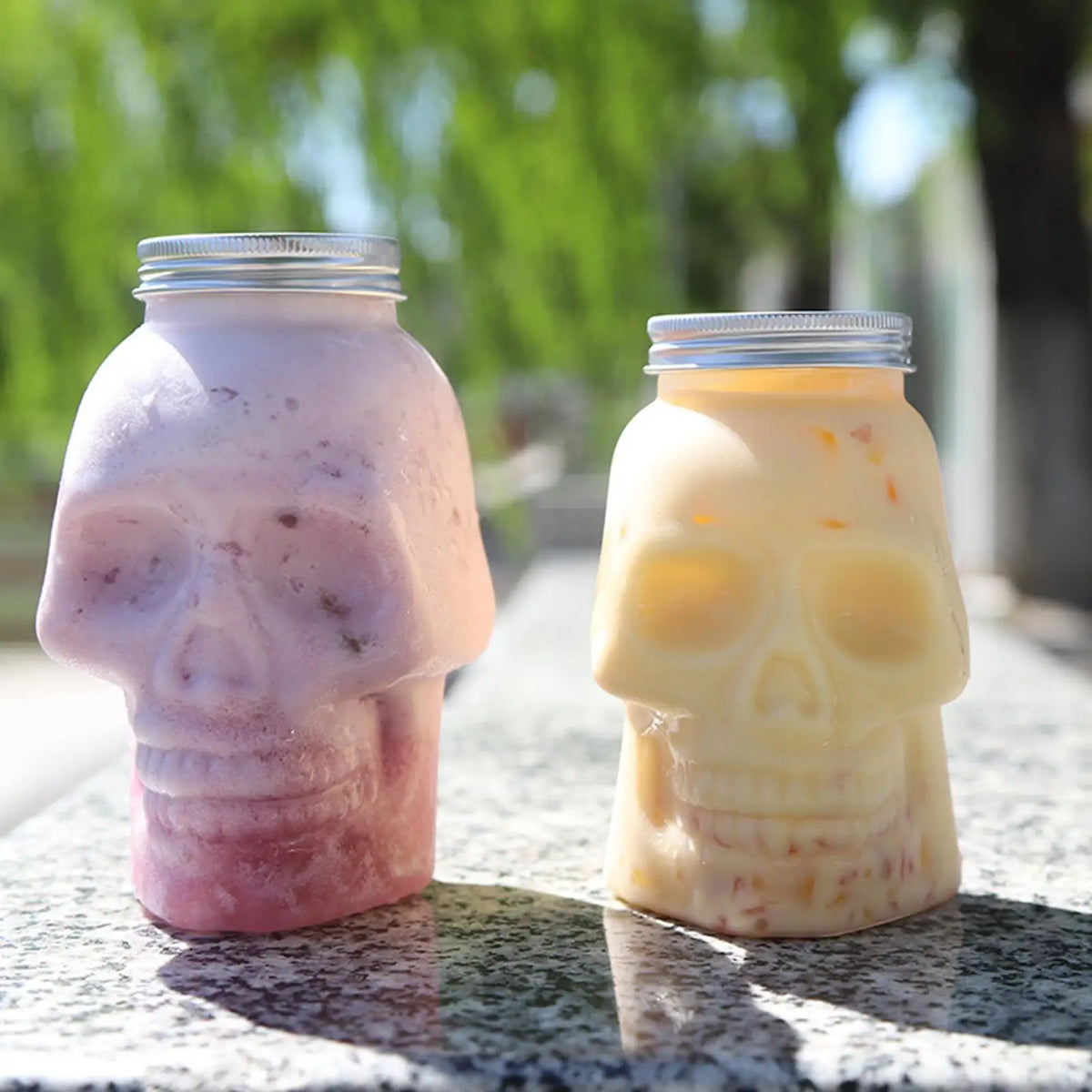 500ml/800ml Reusable Spooky Decor with Lid Skull Jars Skull Salt Container for Bathroom Picnic Tabletop Baking Dining Cooking Oasis Select