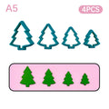 Christmas Tree & Wreath Polymer Clay Cutters – 4pc DIY Set