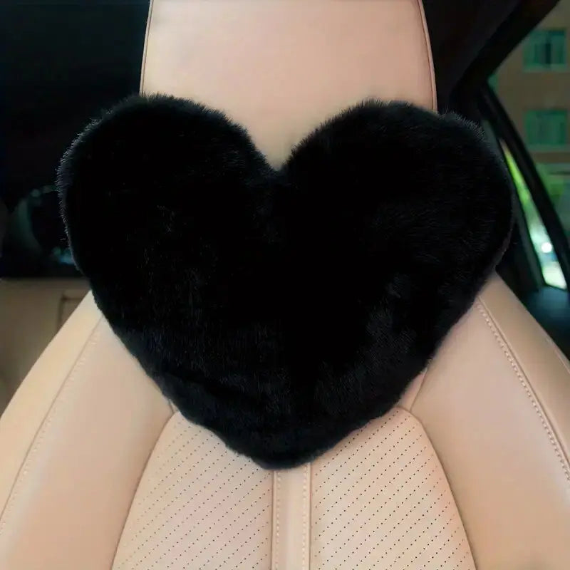 Car Headrests Neck Protectors Love Pillows Waist Pillows, Car Seats Backrests Universal Plush Headrests Imitation Rabbit Hair Oasis Select