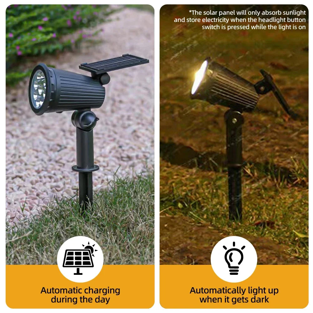 9 LED RGB Solar Spot Lights Outdoor IP65 | Garden & Yard