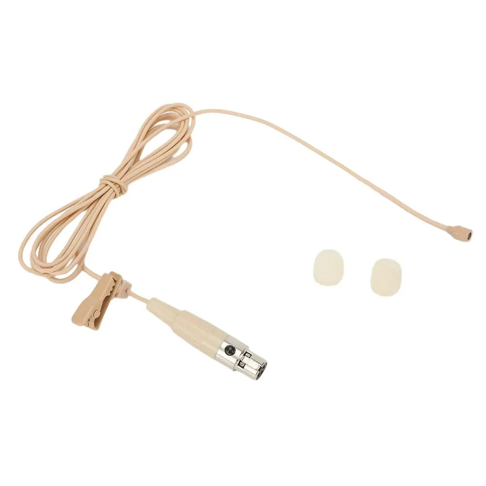 1PCS Beige Lavalier Lapel Clip Microphone 3.5mm 3-Pin 4-Pin XLR For Shure Wireless Mouthpiece Instrument Audio Microphone Oasis Select