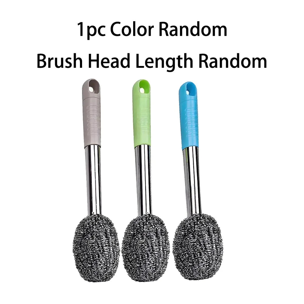 New Portable Steel Wool Cleaning Brush No Shedding Durable Toilet Brushss Multi-functional Cleaning Tool Oasis Select 1pc color random