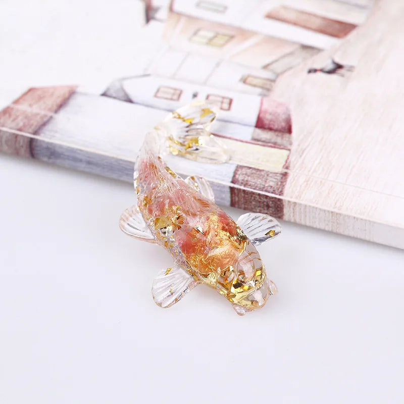 Lucky Koi Fish Figurine | Crystal Epoxy Resin Desk Ornament