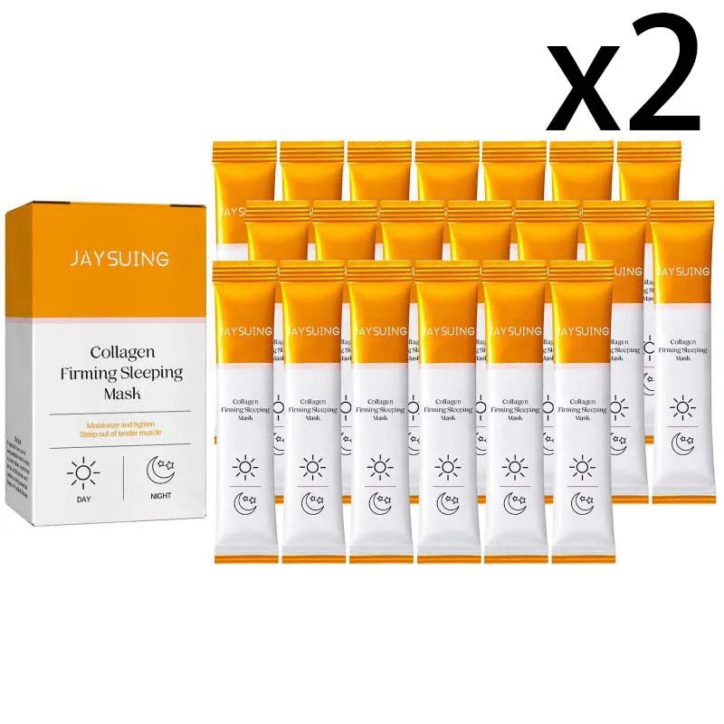 Collagen Moisturizing Sleep Facial Mask Hydration Smooth Skin Improve Dryness Softening Keratin Hyaluronic Acid Smear Face Mask Oasis Select 2x20PCS