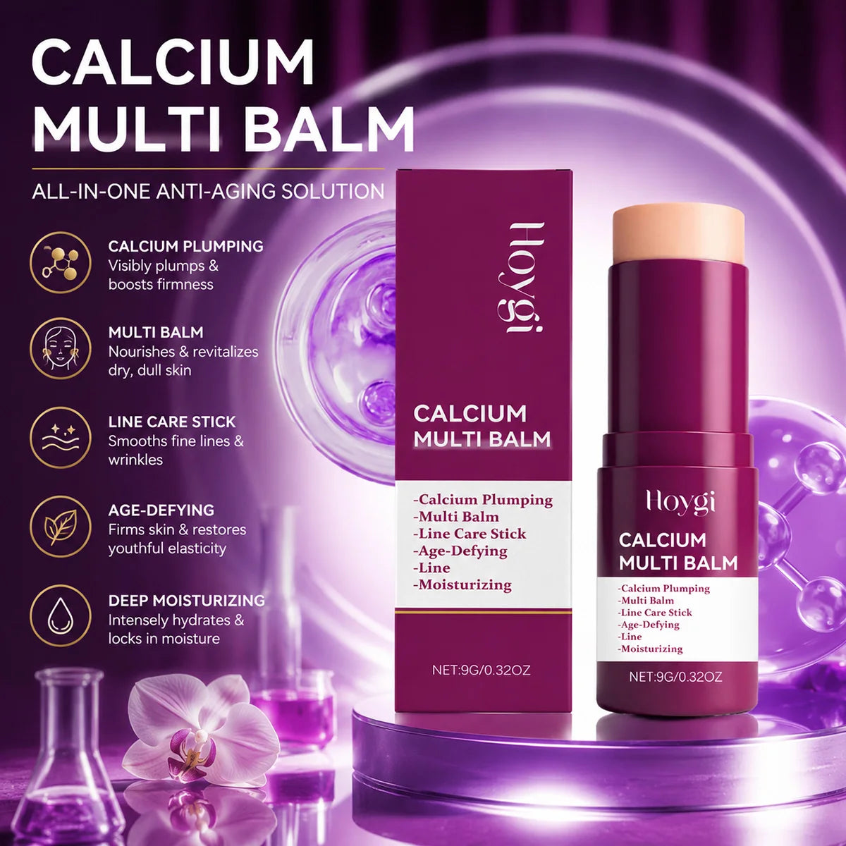 Calcium Multi Balm Stick Firming Lightweight Hydrating Face Balm Tightening Smoothing Moisturing Stick Skincare Balm Oasis Select