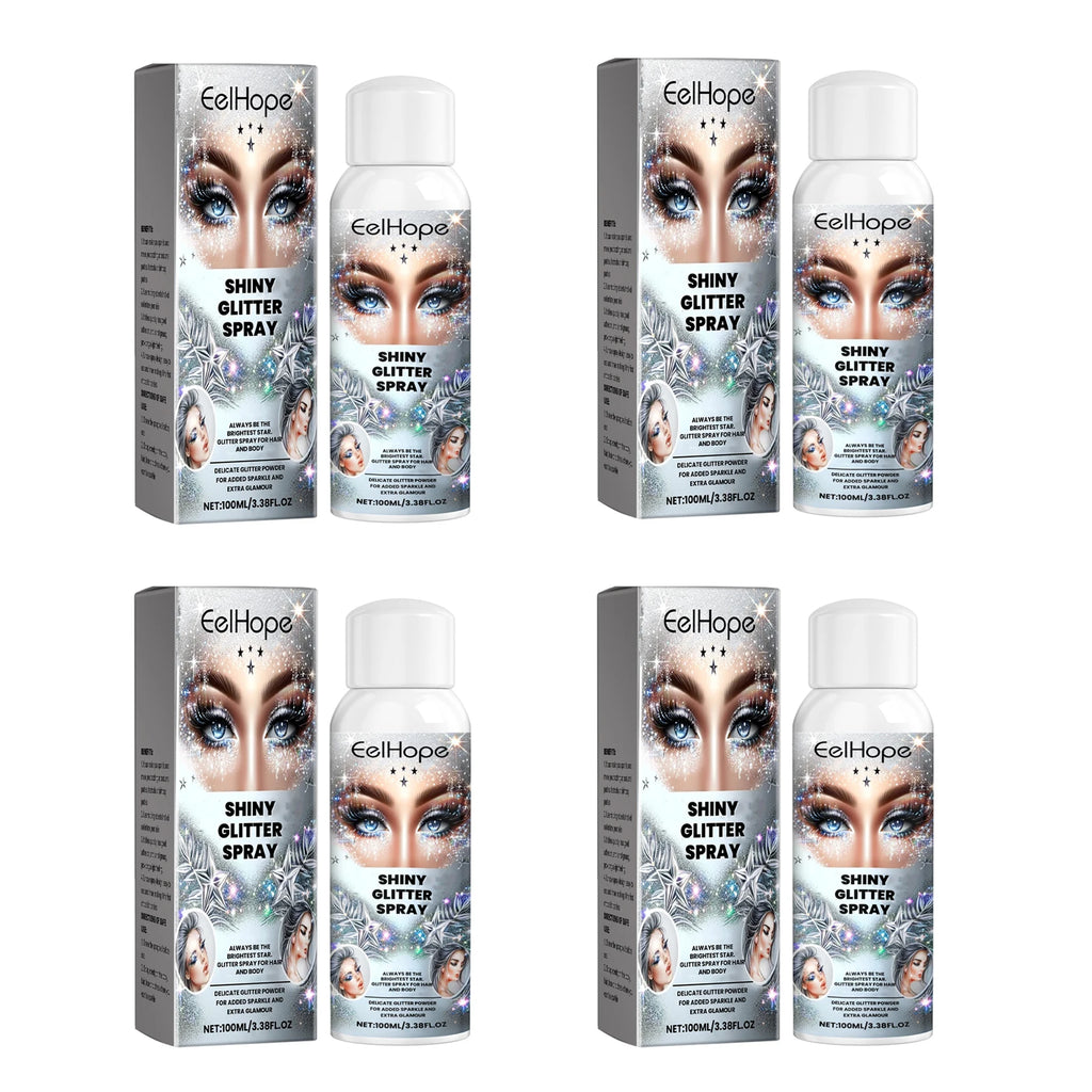 Eelhope Body & Hair Glitter Spray – Shimmer Highlighter 100ml Body Glitter Spray Oasis Select 4 X 100ml boxed