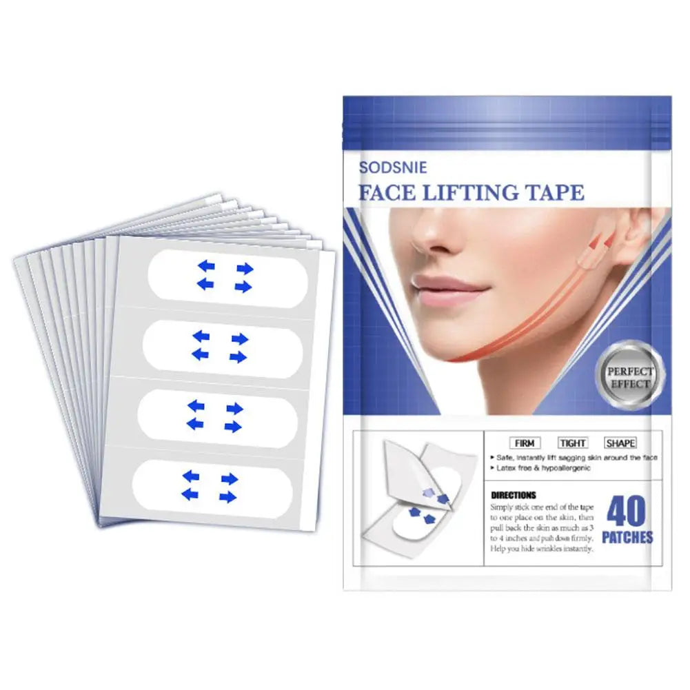 40 Patches Lifting Face Stickers Waterproof V Face Makeup Adhesive Transparent Face Patches Invisible Face Lift Tape Skin Care Oasis Select 40 patches-a