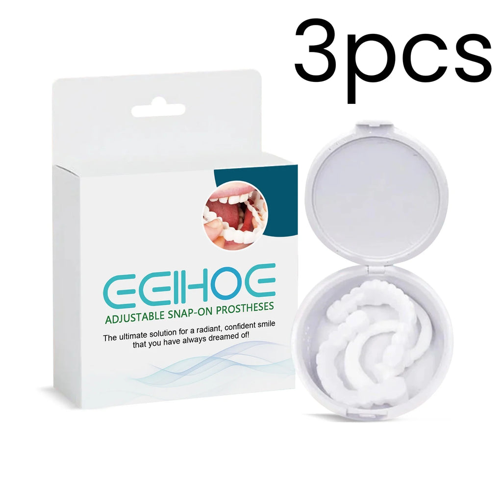 EELHOE Snap-On Dentures – Adjustable Removable Dental Veneers Snap-On Dentures Oasis Select 3 Boxed