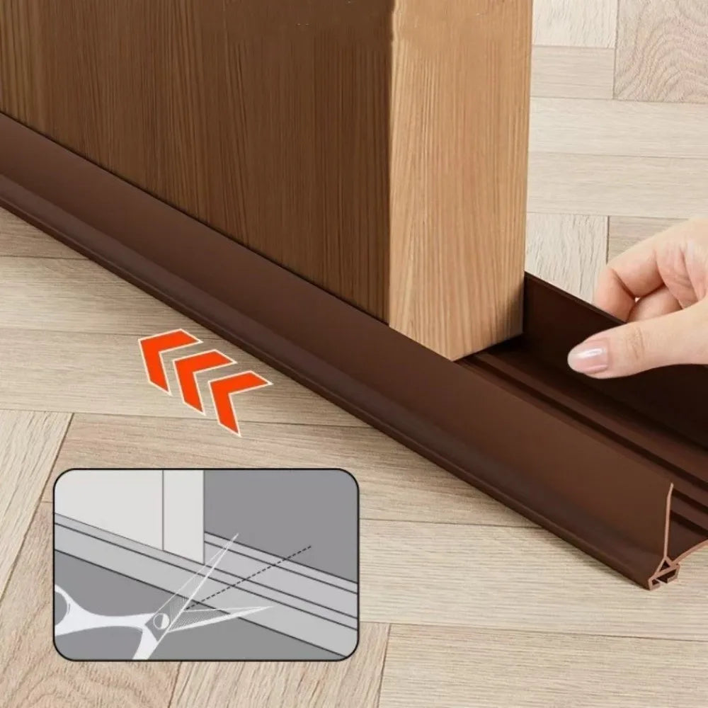 With Brushes Door Draft Stopper 96cm Soundproof Weather Stripping Door Seal Insect Prevention Dustproof Design Door Sweep Oasis Select