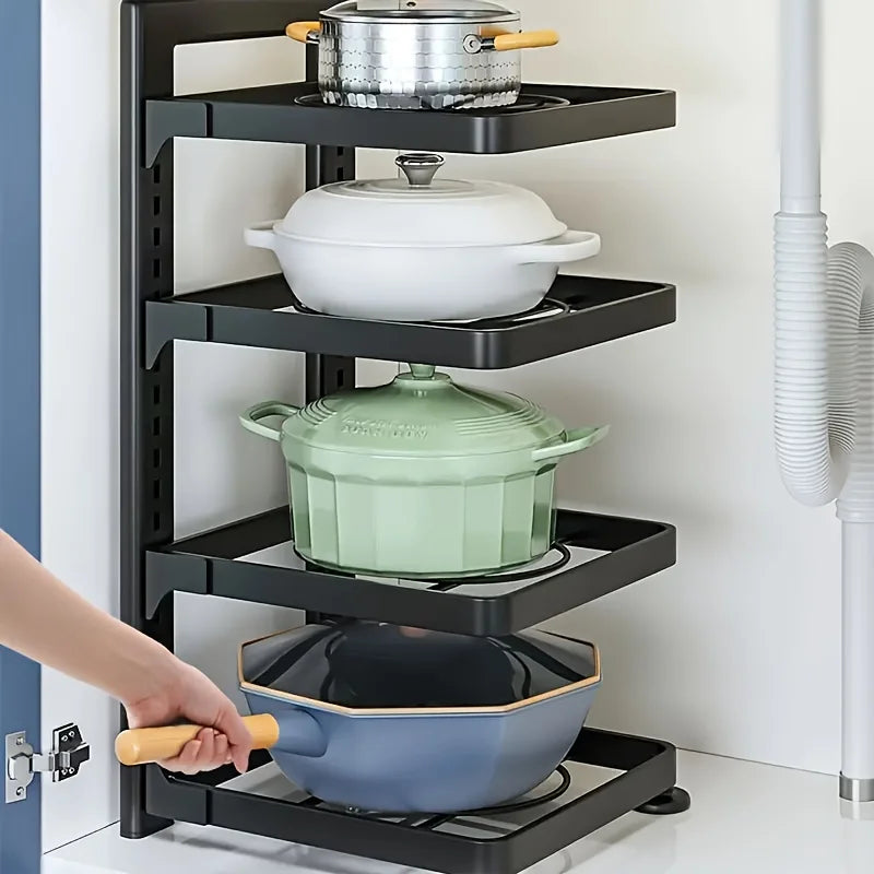 Adjustable Multi-Layer Kitchen Storage Shelves Pot Racks Sink Organizers Cabinet for Efficient Space Saving Oasis Select