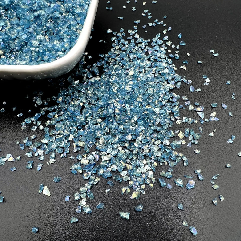 20g Glass Crushed Stone Irregularity Crystal Gravel Filling For DIY Epoxy Resin Mold Filler Crafts Decorative Nail Art Filler Oasis Select Denim Blue 20g