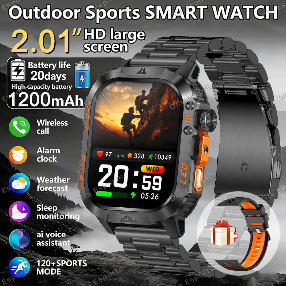 Ola Esporte HT30 Military Smartwatch | LED Flashlight & BT Call