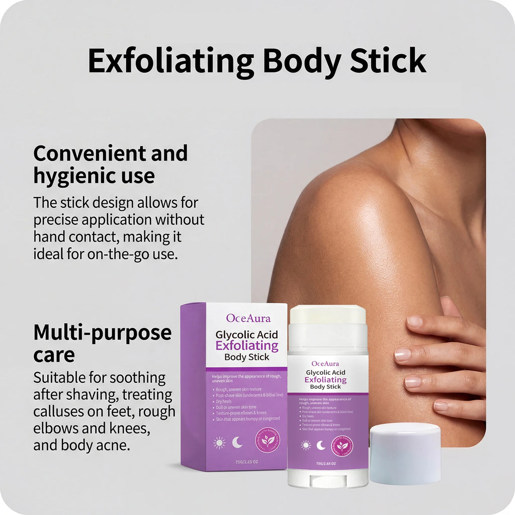 OceAura AHA BHA Exfoliating Body Stick – Shea Butter 75g Body Exfoliator Stick Oasis Select
