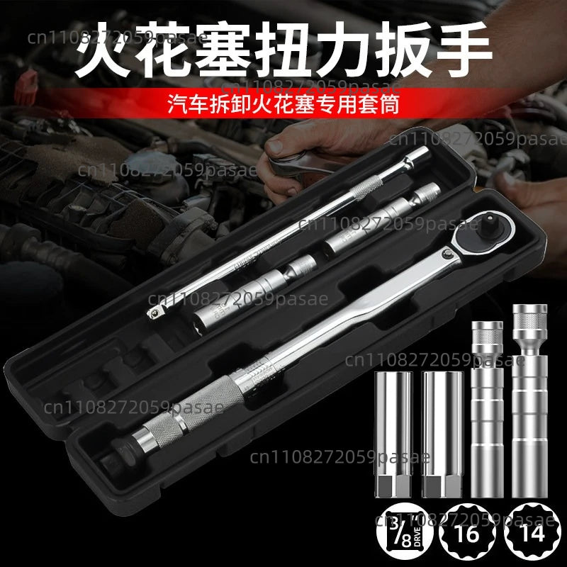 14mm & 16mm Magnetic Spark Plug Socket Torque Wrench Kit