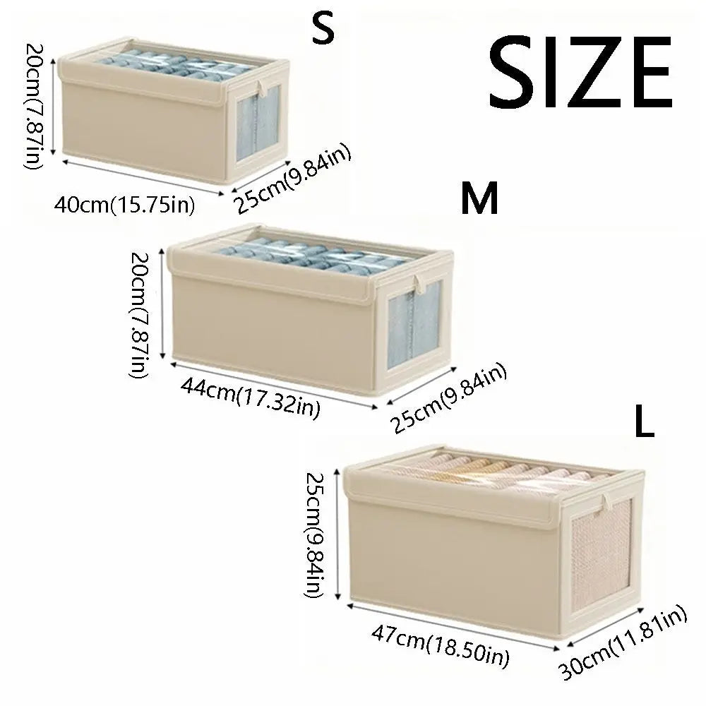 Foldable Clothes Storage Box with Zipper Lid & Clear Window