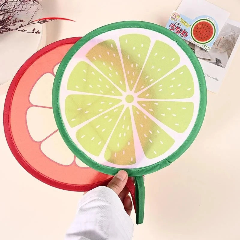 Foldable Mini Fruit Pattern Hand Fan With Keychain Portable Wind Fan For Outdoor Travel Daily Cooling Decor Accessory Gift Oasis Select