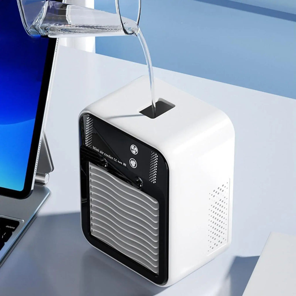 Air Cooler 2-Speeds Personal Cooling Mini Misting Ac 500ml Water Tank Portable Air Conditioner for Home Office Outdoor Car Oasis Select