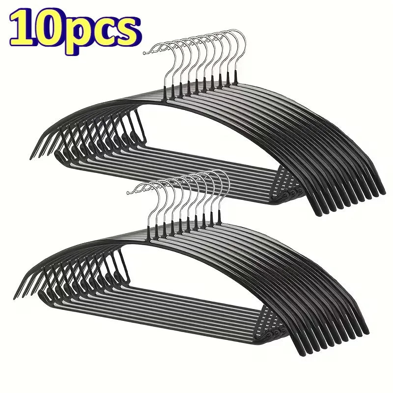 10pcs Non-Slip Hangers,Anti-Shoulder Bump Arc Design,Clothes Hanger Set for Laundry Drying Rack,Space-Saving Hangers for Clothes Oasis Select