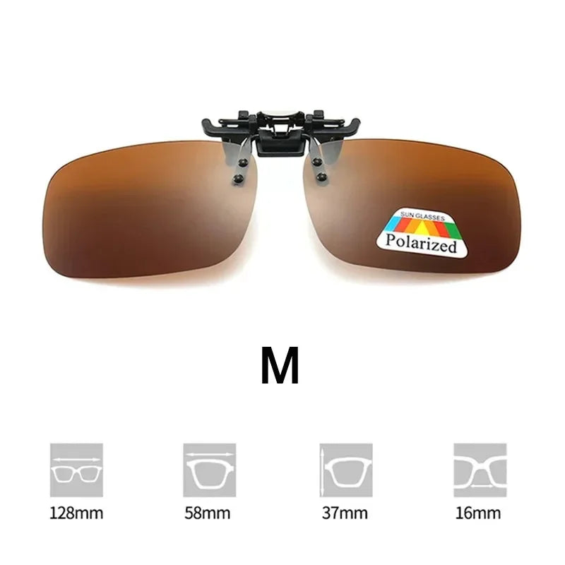 1/2/3/4pcs Polarized Glasses Clip Driving Night Vision Eyeglasses UV400 Outdoor Shades High Definition Sun Glasses Clips Oasis Select Brown M x1Pc