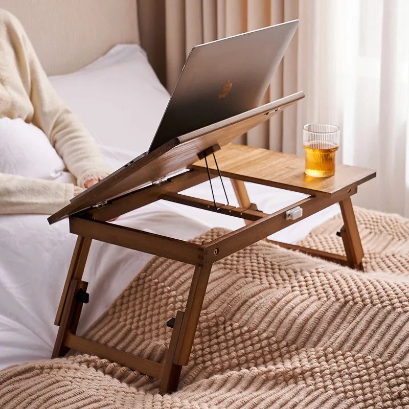 Installation-free folding bed upper table solid wood computer table bedroom home study table notebook bay window bed small table Oasis Select