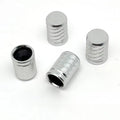 4Pcs Tire Valve Stem Caps Aluminum Alloy with Plastic Inner Liner Corrosion Resistant for Cars Trucks SUVs Motorcycles Bikes Oasis Select Silver-4Pcs