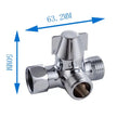 G1/2in 3 Way Diverter Valve T-Adapter Converter For Shower Brass Water Tap Connector Bathroom Faucet Water Separator Oasis Select silver