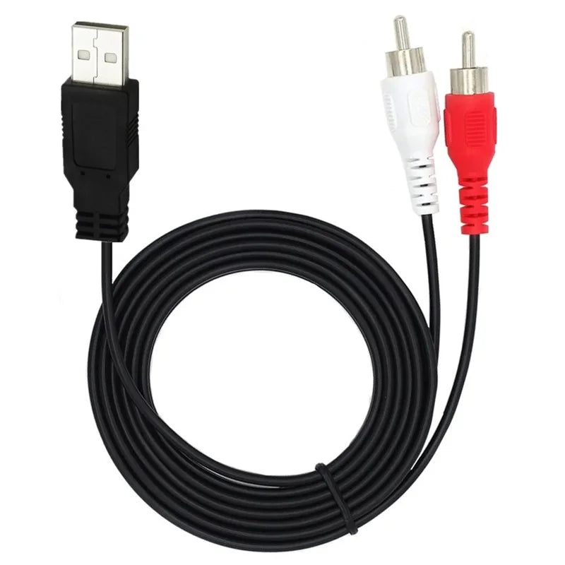  1.5m USB A Male To 2RCA Composite Sound Video Converter Cable Accessories For Streaming Media Camcorder To PC Sound Transfer Oasis Select